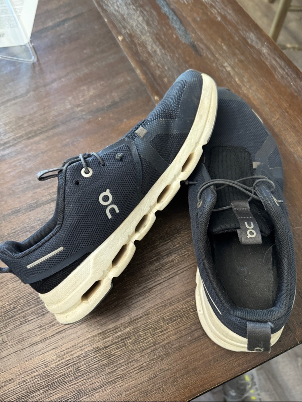 On Running Kids Navy and White Lightweight Sneakers